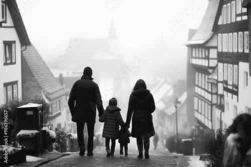 Family Walking Away