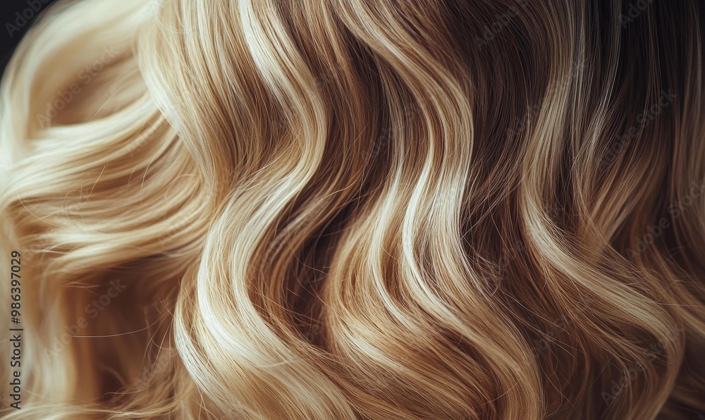Fototapeta premium Blonde and brown wavy hair.