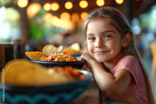 Hispanic Family Eating Traditional Spanish Food