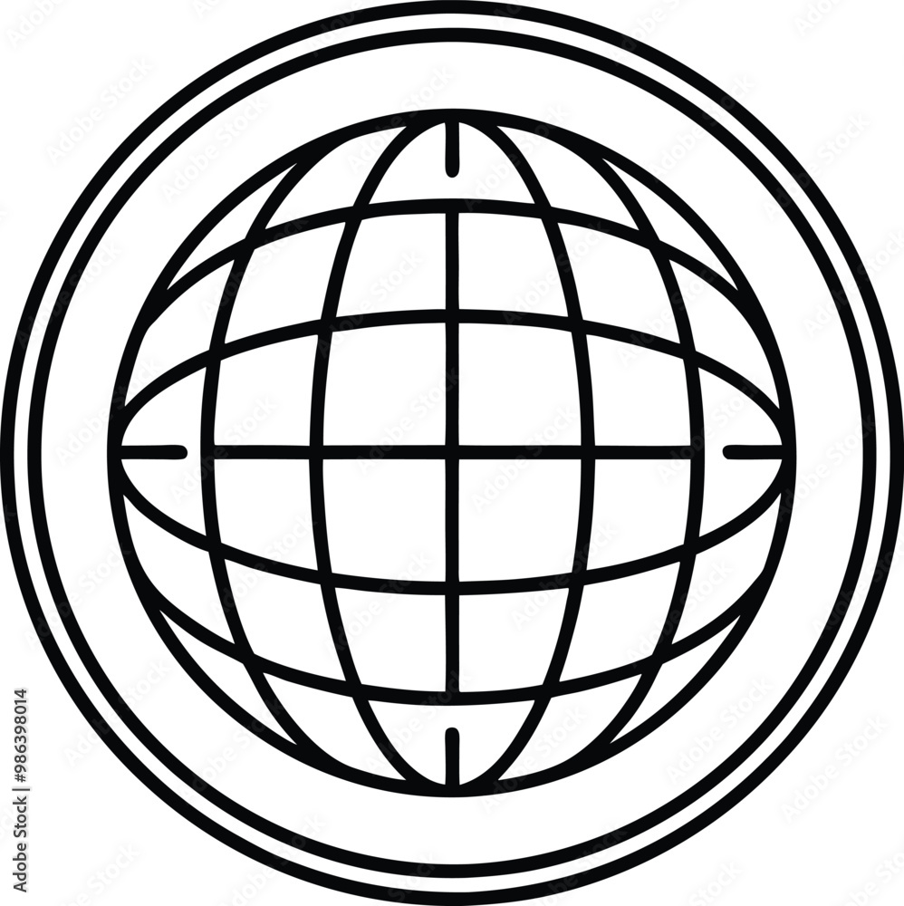Vector Illustration of a Globe Icon for Creative Projects and Designs
Vector Illustration of a Globe Icon for Creative Projects and Designs