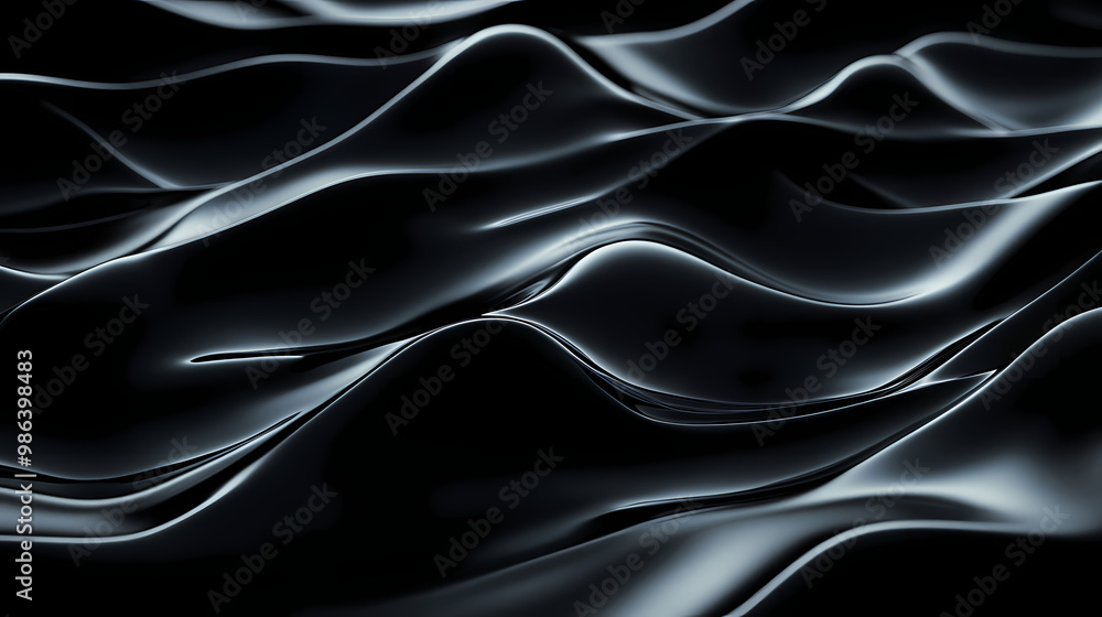 Black 3d waves ripple to make a dark abstract background. 3d render with copy-space. Abstract Patterns. Illustration Black 3d waves ripple to make a dark abstract background. 3d render with copy-space. Abstract Patterns. Illustration