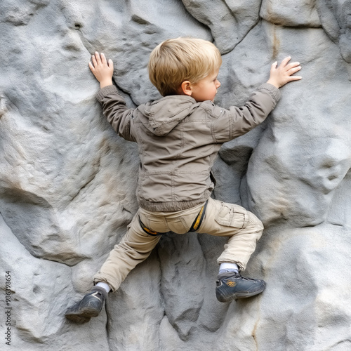 Kid Climbing Isolated