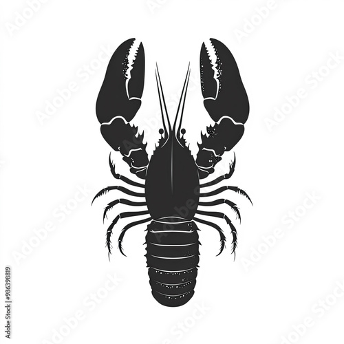 Lobster Silhouette, Illustr...
