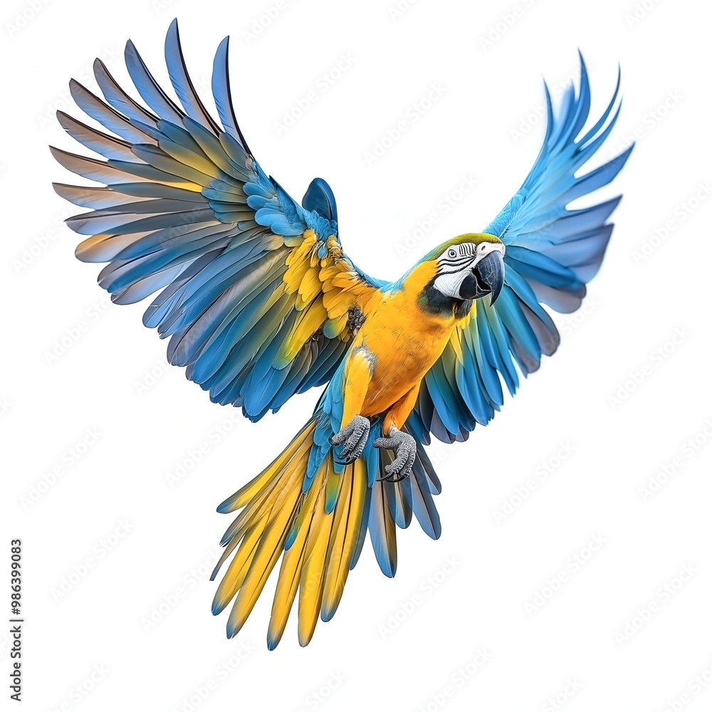 Fototapeta premium Macaw Flying Isolated