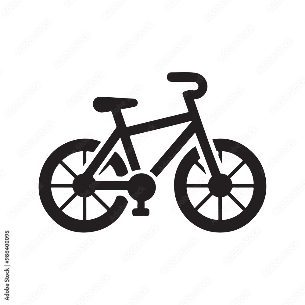 Bicycle icon silhouette on white background
Bicycle icon silhouette on white background