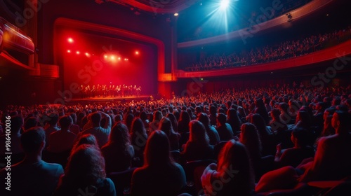 Theater audience captivated by live performance