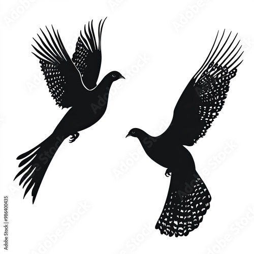 Pheasant Flying Silhouettes...