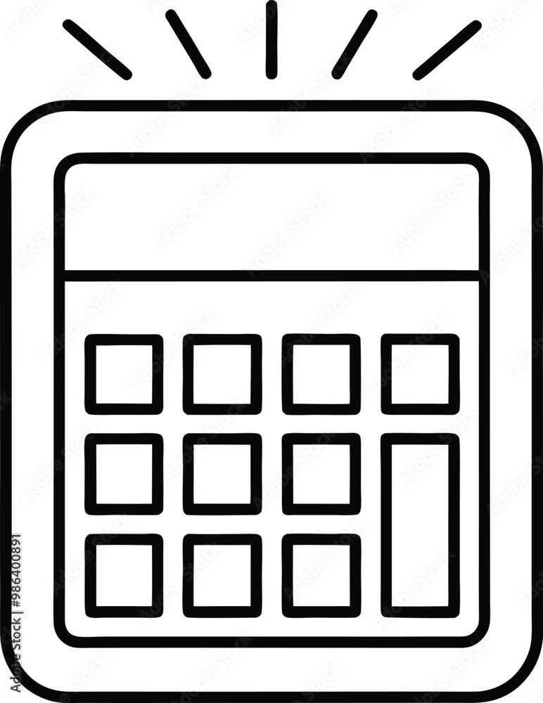 Vector Illustration of a Modern Calculator Icon for Stylish Designs
Vector Illustration of a Modern Calculator Icon for Stylish Designs