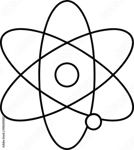 Futuristic Atom Symbol Vector Design for Cutting Edge Presentations

