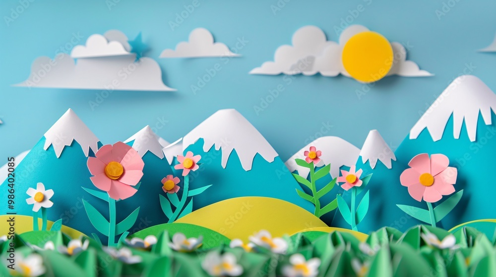 Fototapeta premium Paper background landscape