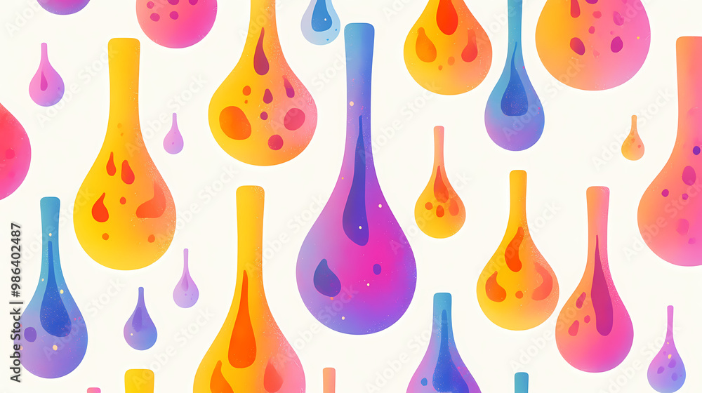 Colorful lava lamp pattern: whimsical groovy design on white background, minimalist and vibrant. Lava Lamp. Illustration Colorful lava lamp pattern: whimsical groovy design on white background, minimalist and vibrant. Lava Lamp. Illustration