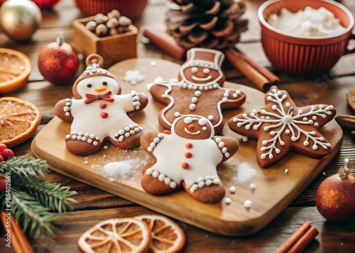 gingerbread cookies, christmas cookies, decorated cookies, Vertical