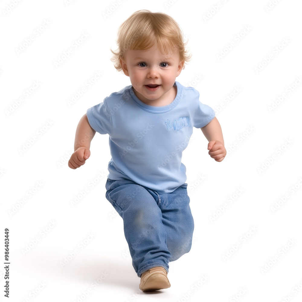 Toddler Running Isolated Toddler Running Isolated