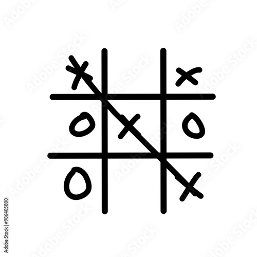 Hand Drawn Tic Tac Toe Game photo