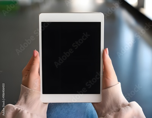 Hand holding tablet pc