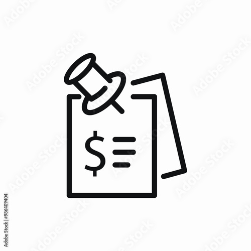 bill invoice pin icon sign vector