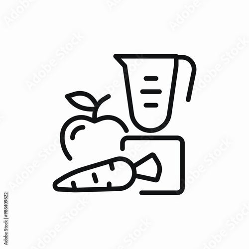 carrot apple blender icon sign vector