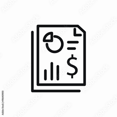 financial chart report icon sign vector