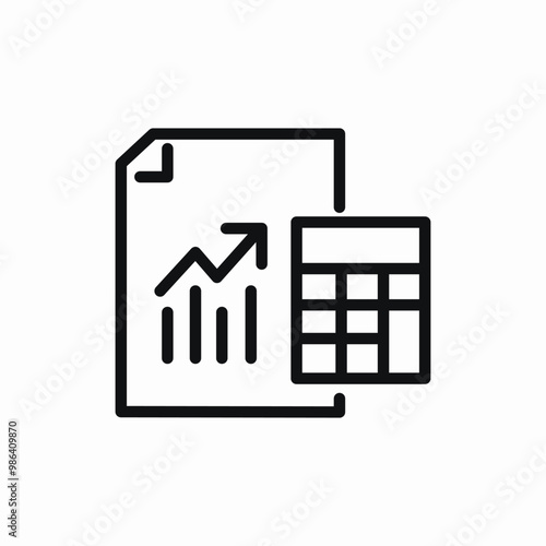 financial report calculator icon sign vector