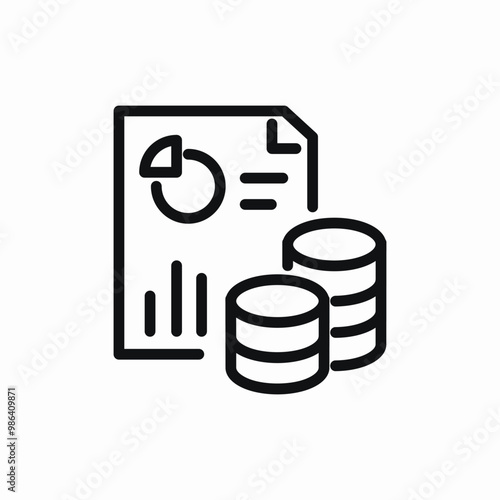 financial chart report money icon sign vector