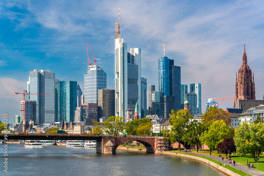 Frankfurt, Germany skyline on the Main River