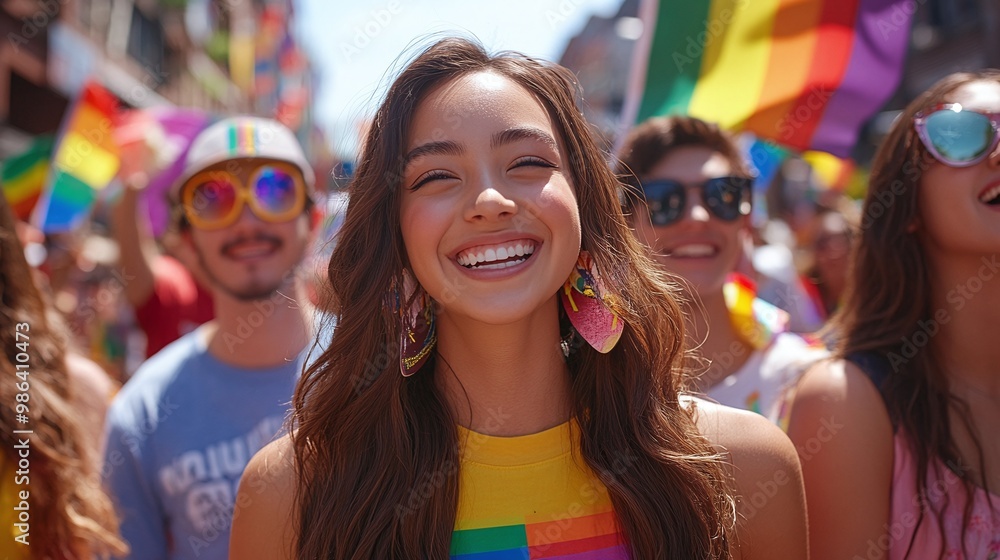 young people at a pride month parade, rallying for LGBTQ+ rights and equality, proudly waving rainbow flags and celebrating the diversity and solidarity of the movement young people at a pride month parade, rallying for LGBTQ+ rights and equality, proudly waving rainbow flags and celebrating the diversity and solidarity of the movement