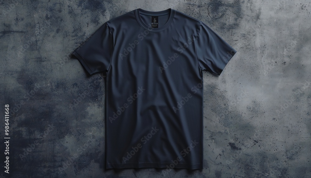A plain navy blue t-shirt mockup for design visualization A plain navy blue t-shirt mockup for design visualization