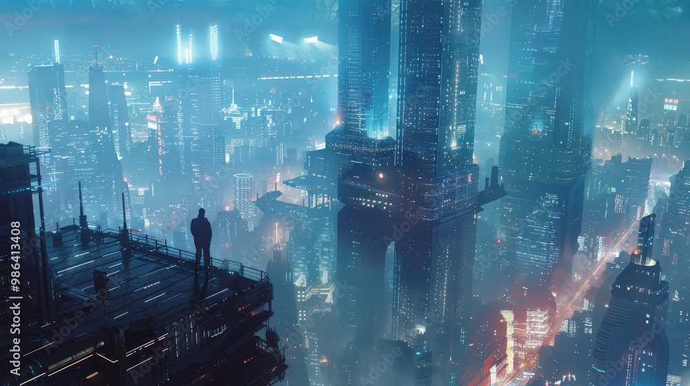 Obraz premium movie poster of Create a dystopian society where a rigid caste system dictates every aspect of life, from occupation to social interactions, against the backdrop of a crumbling metropolis.