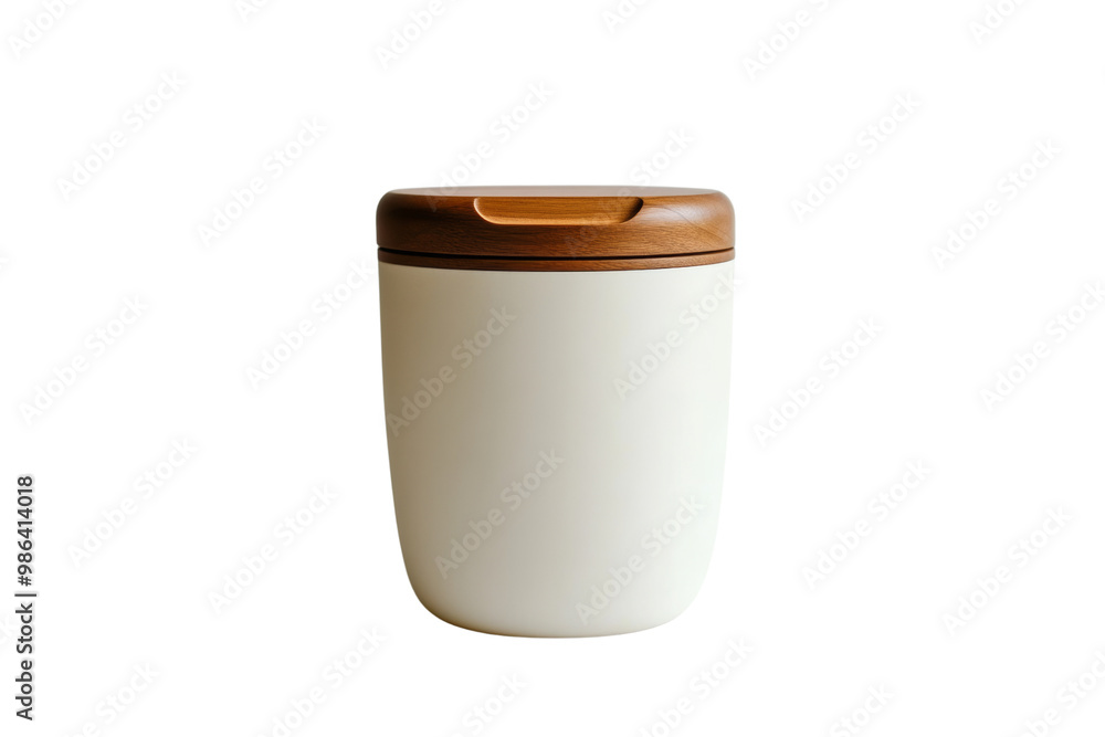 Small countertop composting bin, minimalist design, sustainable waste disposal,Isolated on transparent background Small countertop composting bin, minimalist design, sustainable waste disposal,Isolated on transparent background