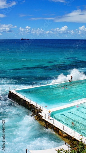 Life rescuer watching the pool, Bondi beach, Sydney 