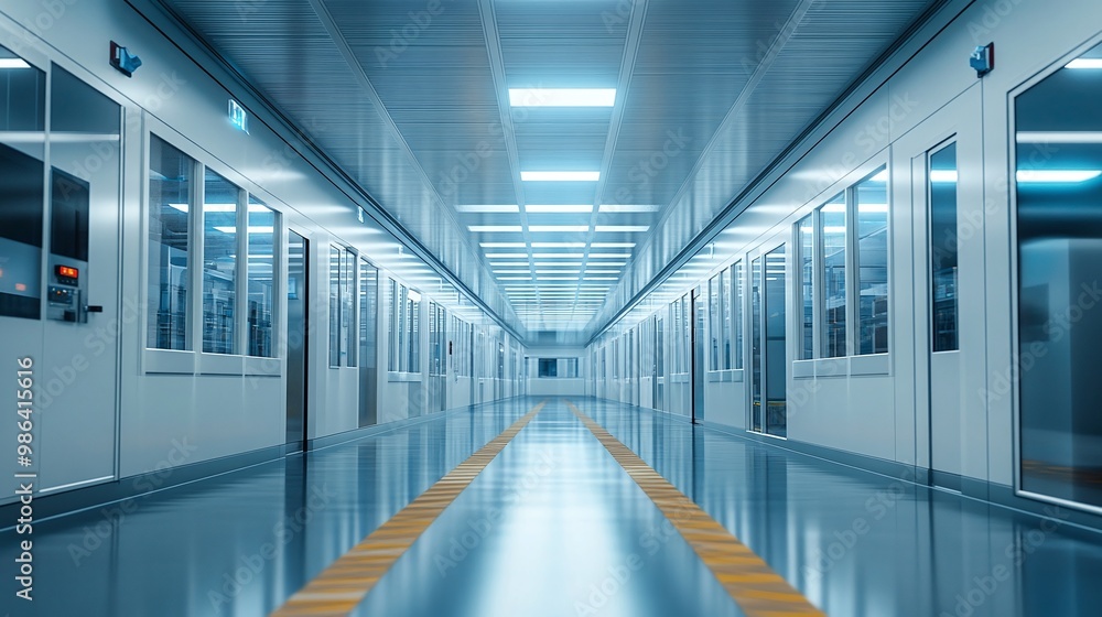 advanced semiconductor mass production factory, an interior view showing modern manufacturing equipment and automated processes in a cleanroom facility focused on precision engineering advanced semiconductor mass production factory, an interior view showing modern manufacturing equipment and automated processes in a cleanroom facility focused on precision engineering