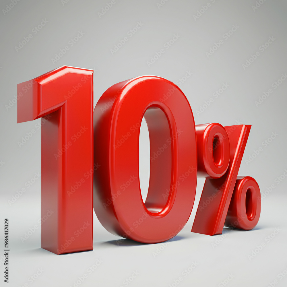 3d rendering of a red percent sign on white background 3d rendering of a red percent sign on white background