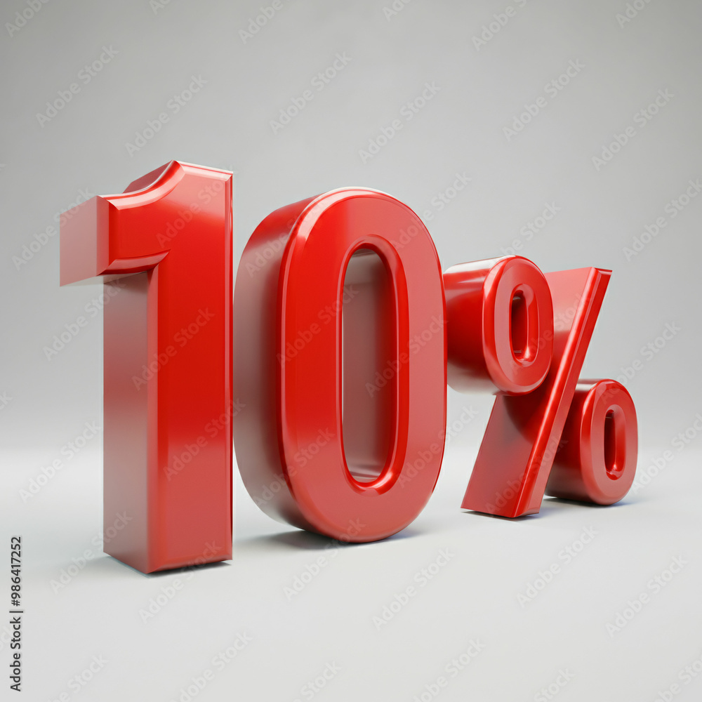 3d rendering of a red percent sign on white background 3d rendering of a red percent sign on white background
