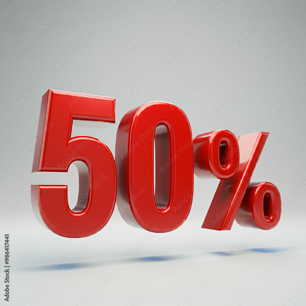 3d rendering of a red percent sign on white background 3d rendering of a red percent sign on white background