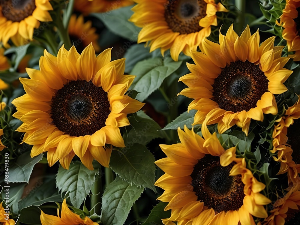 sunflowers in the garden sunflowers in the garden