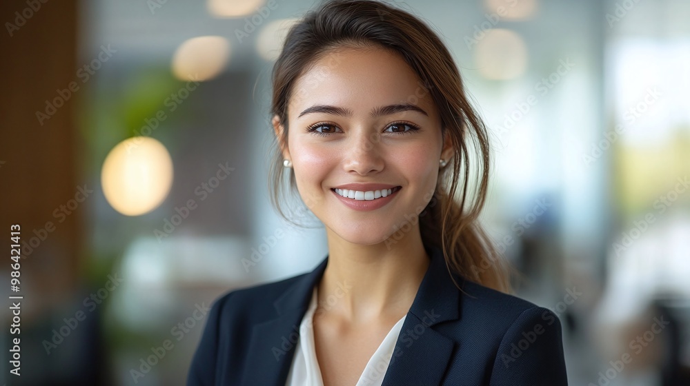 smiling professional businesswoman looking at the camera in her office, confidently leading as a proud lawyer or company manager, exuding leadership and success smiling professional businesswoman looking at the camera in her office, confidently leading as a proud lawyer or company manager, exuding leadership and success