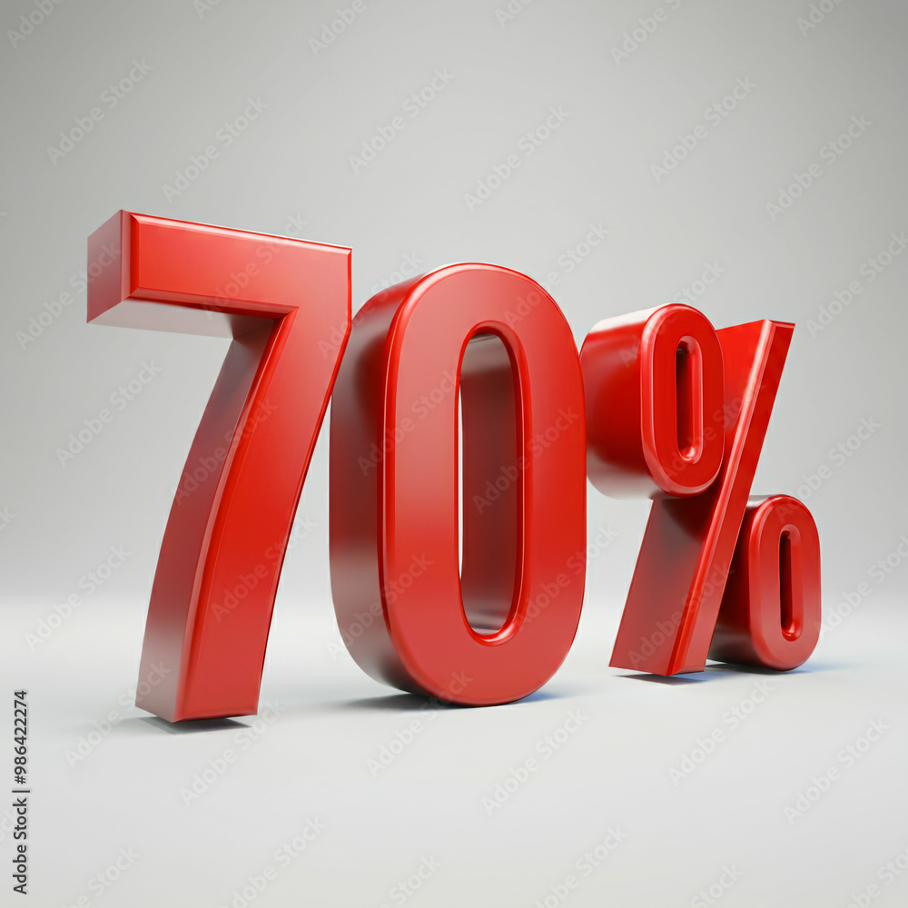 3d rendering of a red percent sign on white background 3d rendering of a red percent sign on white background