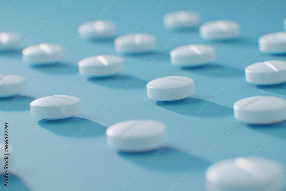Abstract minimal concept of drugs on blue background. Abstract minimal concept of drugs on blue background.