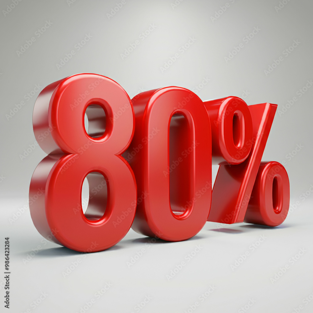 3d rendering of a red percent sign on white background 3d rendering of a red percent sign on white background