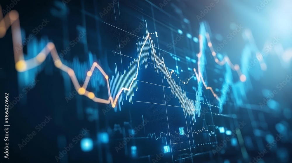 Financial Charts and Graphs on a Digital Display Financial Charts and Graphs on a Digital Display