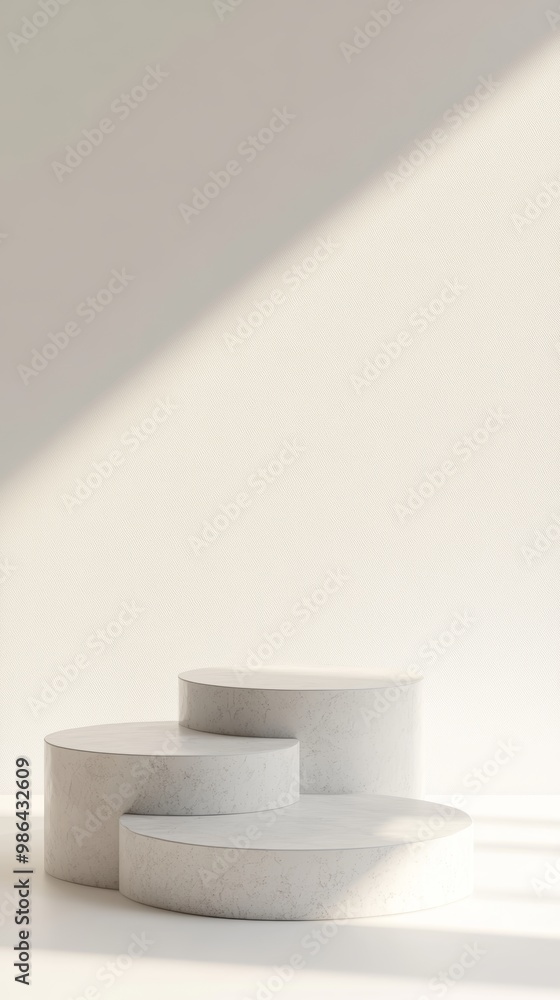 Minimalistic Podiums on White Background for Awards or Presentation Generative AI Minimalistic Podiums on White Background for Awards or Presentation Generative AI