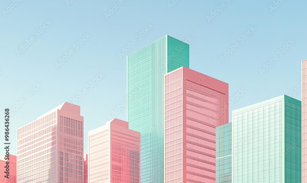 Modern buildings against a blue sky. Modern buildings against a blue sky.