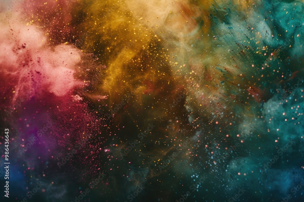 A colourful powder explosion of holi paint. A colourful powder explosion of holi paint.