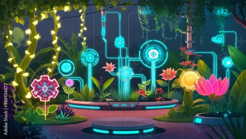 Wallpaper Mural cartoon style Tech Inspired Fantasy Landscapes Torontodigital.ca