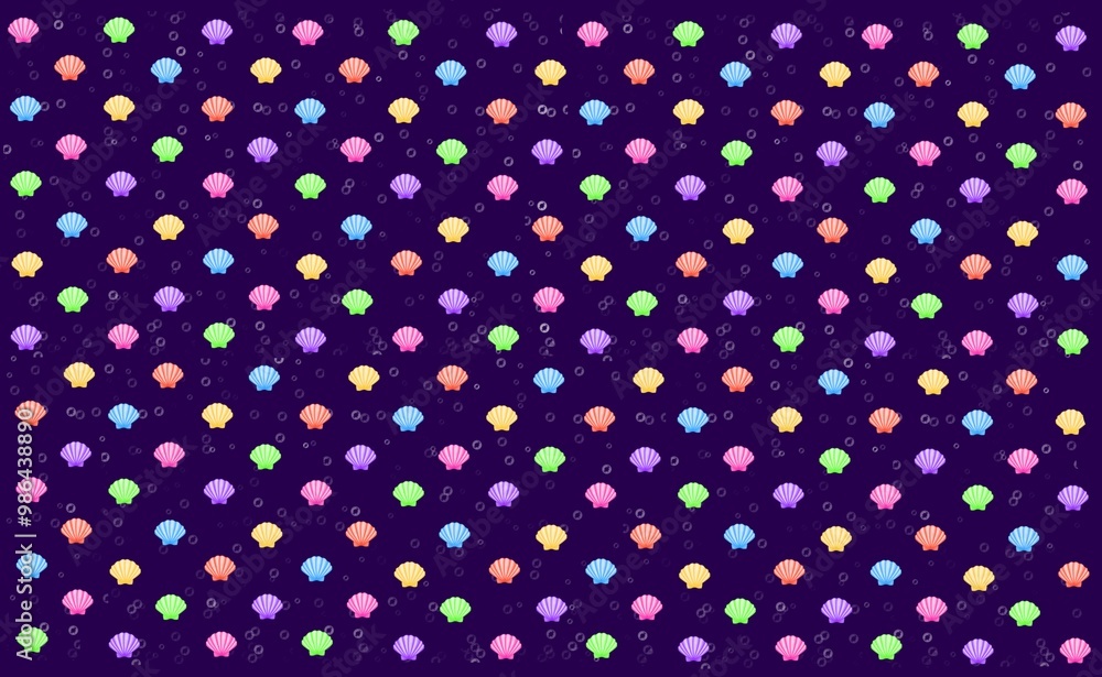 seamless pattern, seamless pattern with seashell, purple background, purple, purple background with shellfish and bubbles, shellfish, shell, scallop, colorful, wallpaper, fabric, wrapping, paper seamless pattern, seamless pattern with seashell, purple background, purple, purple background with shellfish and bubbles, shellfish, shell, scallop, colorful, wallpaper, fabric, wrapping, paper