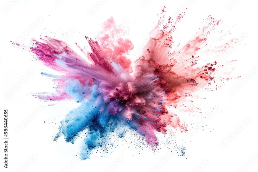 Colorful powder explosion on white background. Colorful powder explosion on white background.