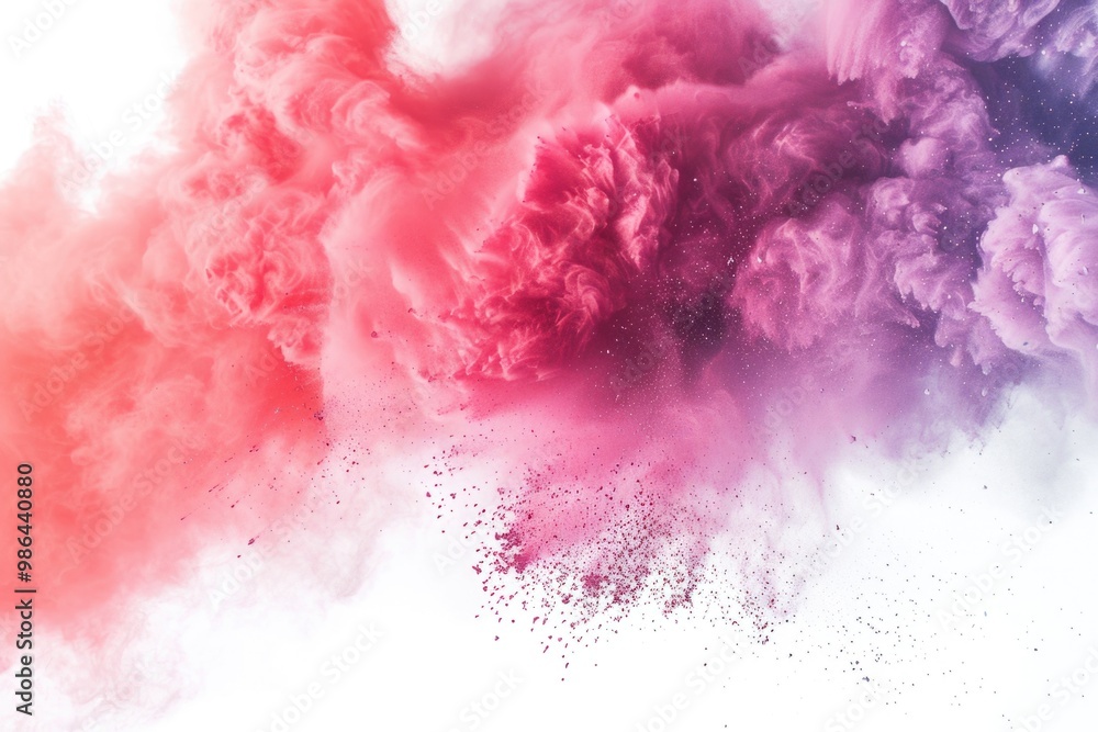 Colorful powder explosion on white background. Colorful powder explosion on white background.