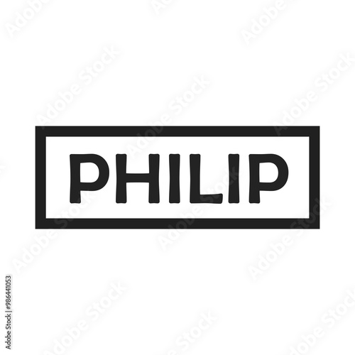 The name Philip in a minimalist table