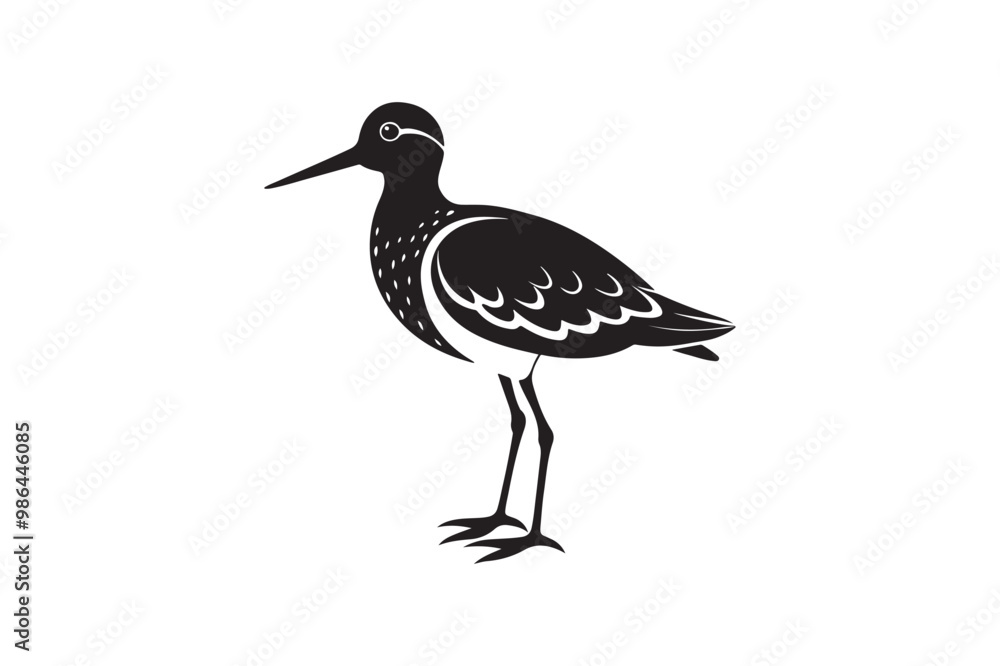 Obraz premium Sandpiper silhouette vector illustration, Sandpiper silhouette vector, Sandpiper silhouette PNG.