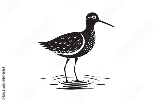 Sandpiper silhouette vector illustration, Sandpiper silhouette vector, Sandpiper silhouette PNG.